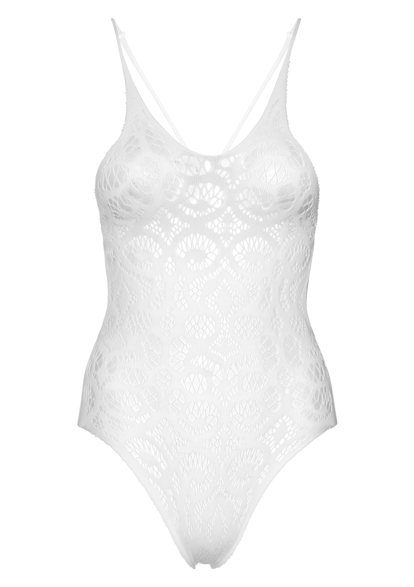 Seamless Lace Teddy with Strappy Back
