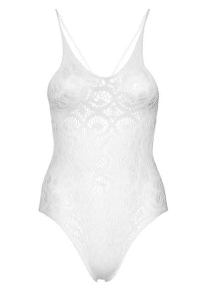 Seamless Lace Teddy with Strappy Back