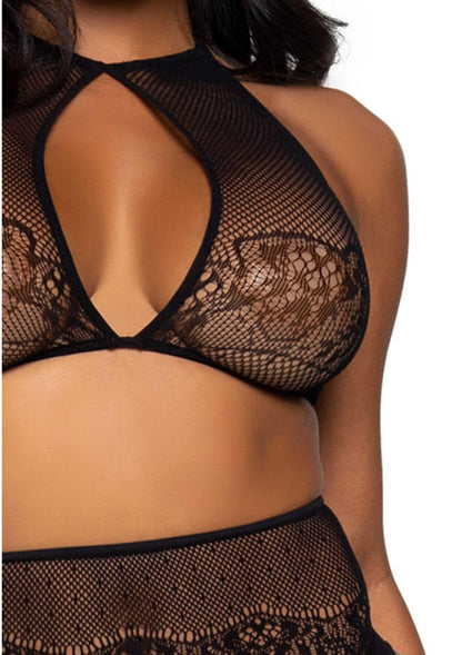Halter Crop Top and High Waist Thong Panty