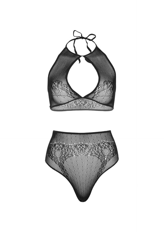 Halter Crop Top and High Waist Thong Panty