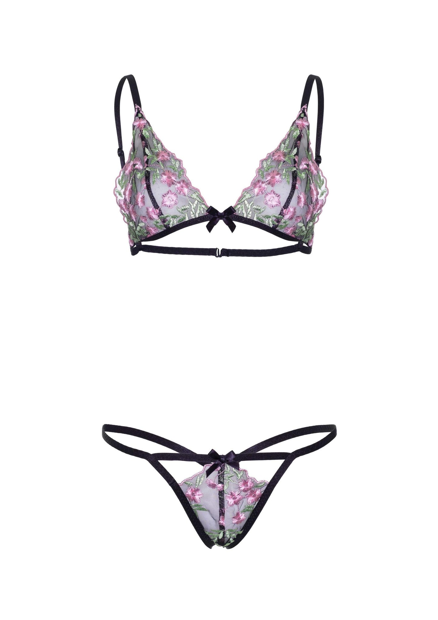 Floral Sheer Bra and String