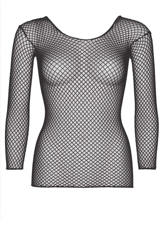 Elastane Long Sleeved Fishnet Shirt