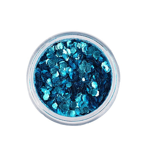 SKY BLUE Biodegradable Face- and Bodyglitter chunky 6 ml