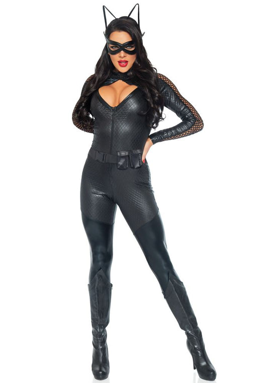 Feline Kitty Catsuit Zwart