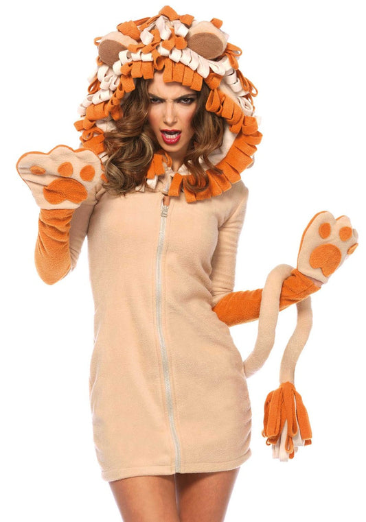 Cozy Lion Hooded Dress
