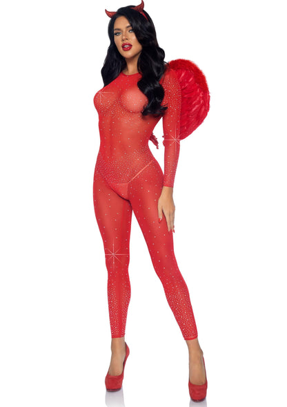 Sheer Rhinestone Catsuit