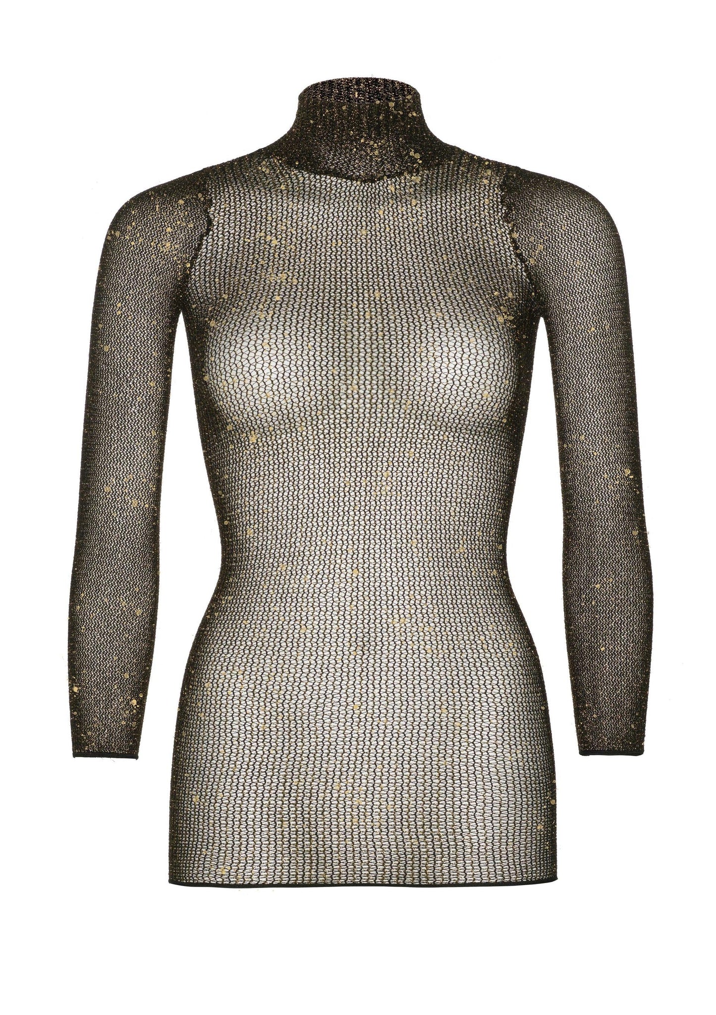Lurex Sleeved Fishnet Dress
