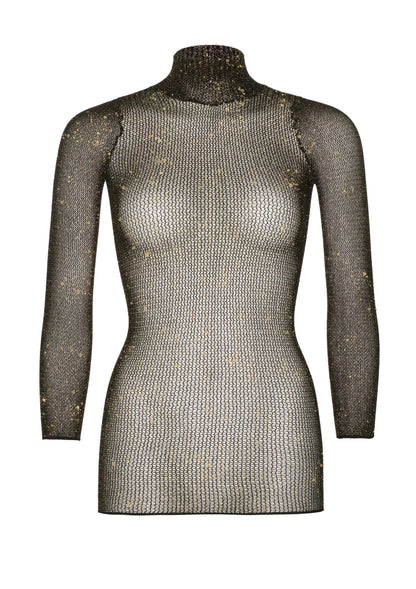Lurex Sleeved Fishnet Dress