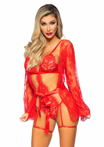 Garter Teddy with String  Back and Robe
