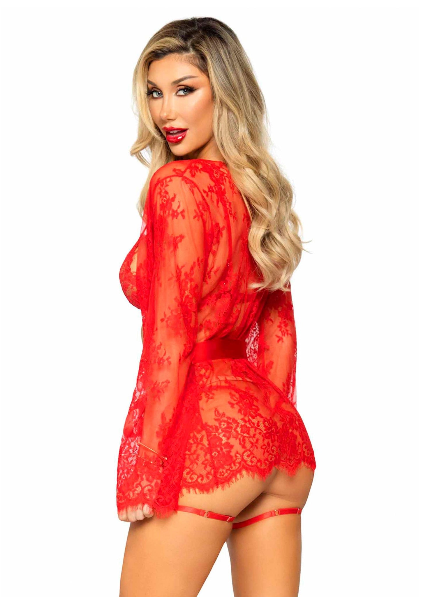Garter Teddy with String  Back and Robe