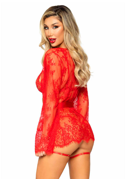 Garter Teddy with String  Back and Robe