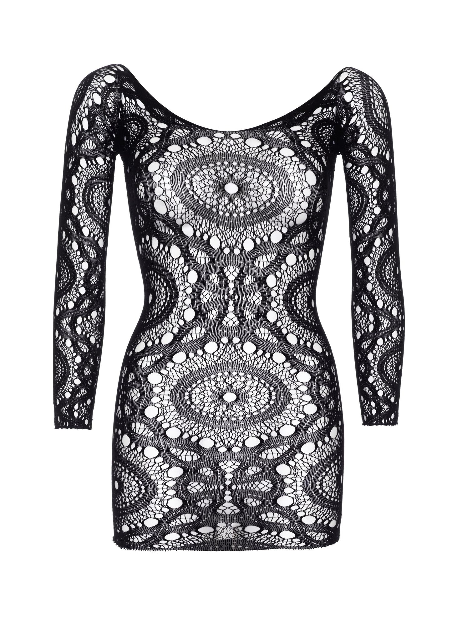 Crochet Lace Long Sleeved Mini Dress