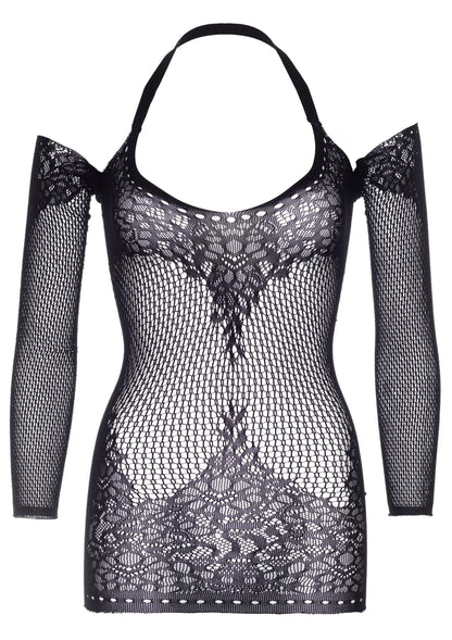 Long Sleeved Halter Mini Dress