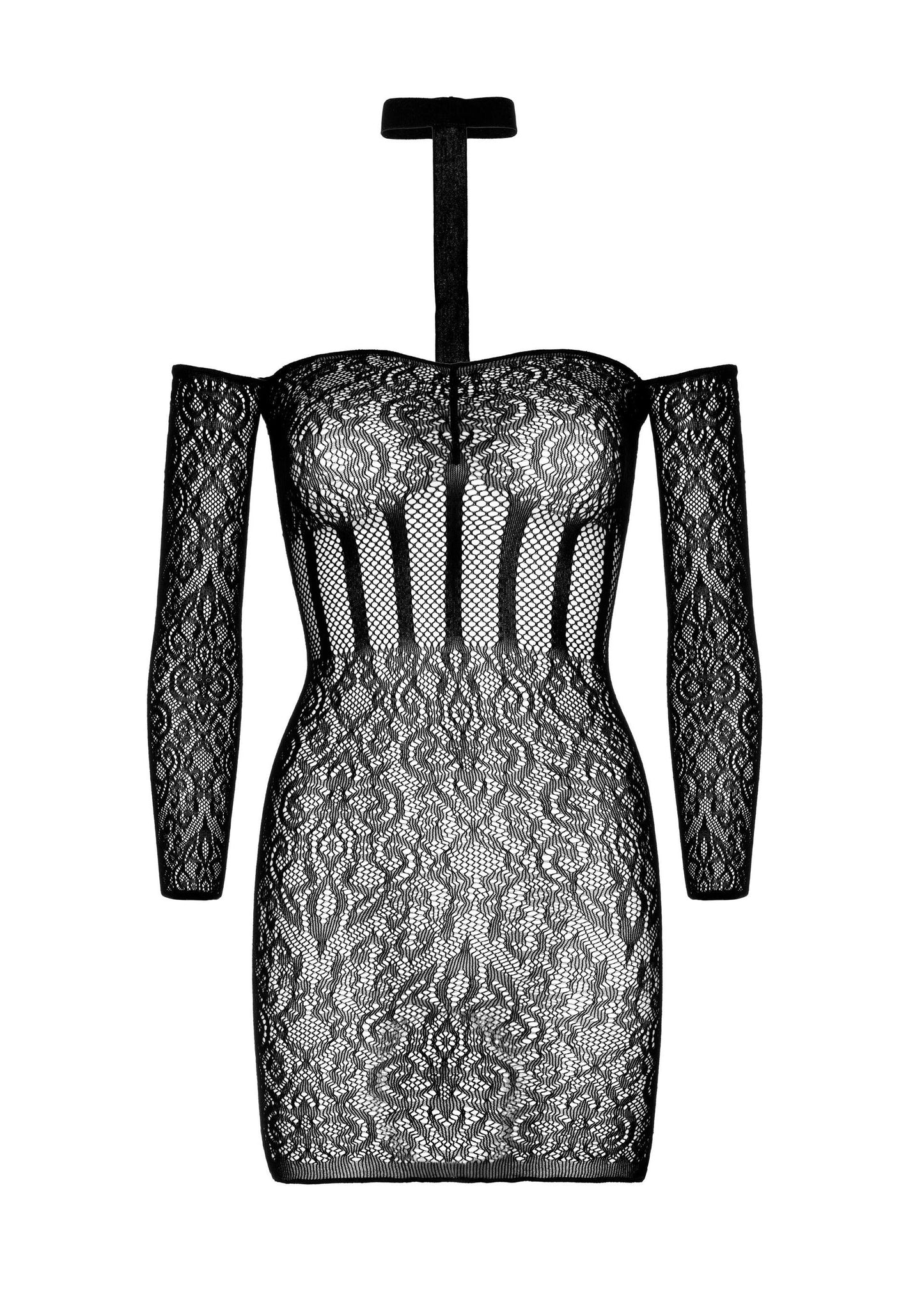 Long Sleeve Halter Mini Dress