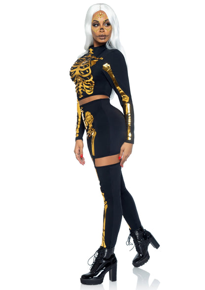 Golden Skeleton Top and Skirt
