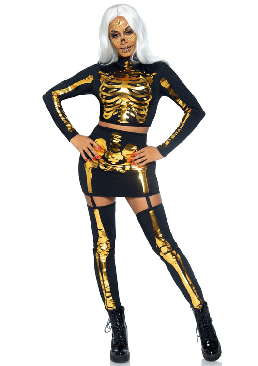 Golden Skeleton Top and Skirt