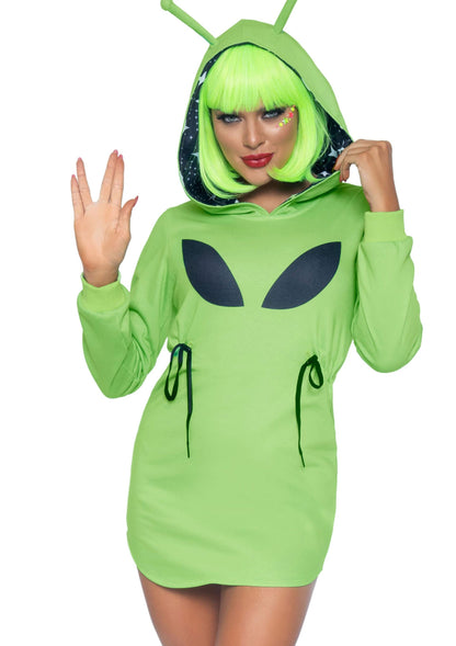 Alien Fleece Hoodie Dress