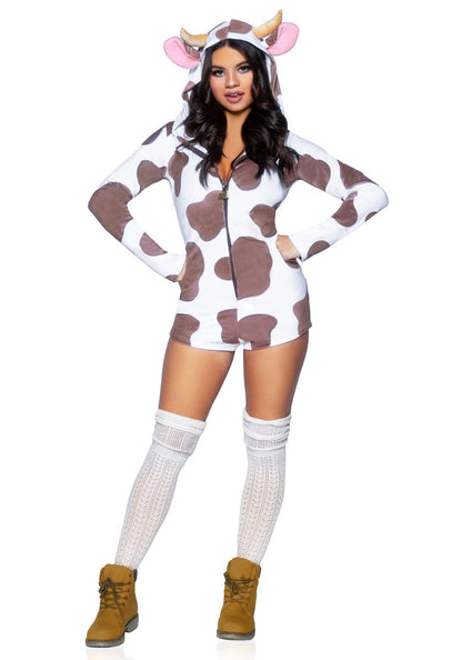 Velvet Brown Cow Romper
