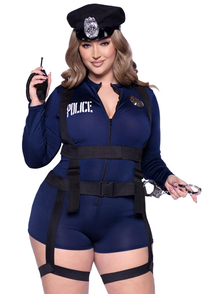 Plus Flirty Cop Romper