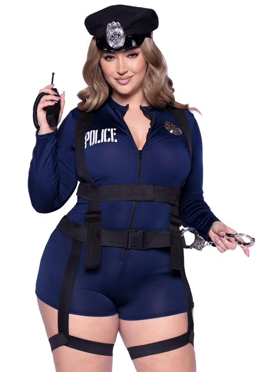 Plus Flirty Cop Romper