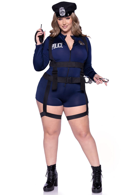 Plus Flirty Cop Romper