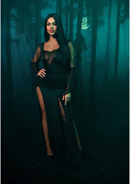 Sexy Spooky Morticia Dress