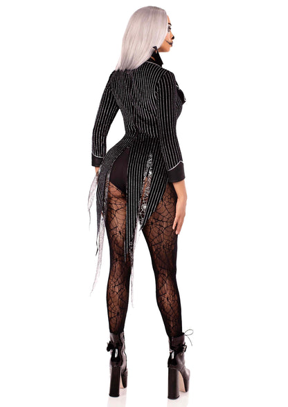 Halloween Baddie Striped Velvet Bodysuit