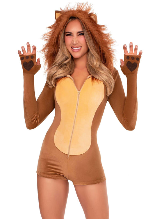 Comfy Lion Ultra-Soft Velvet Romper