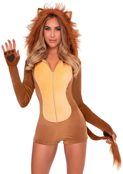 Comfy Lion Ultra-Soft Velvet Romper