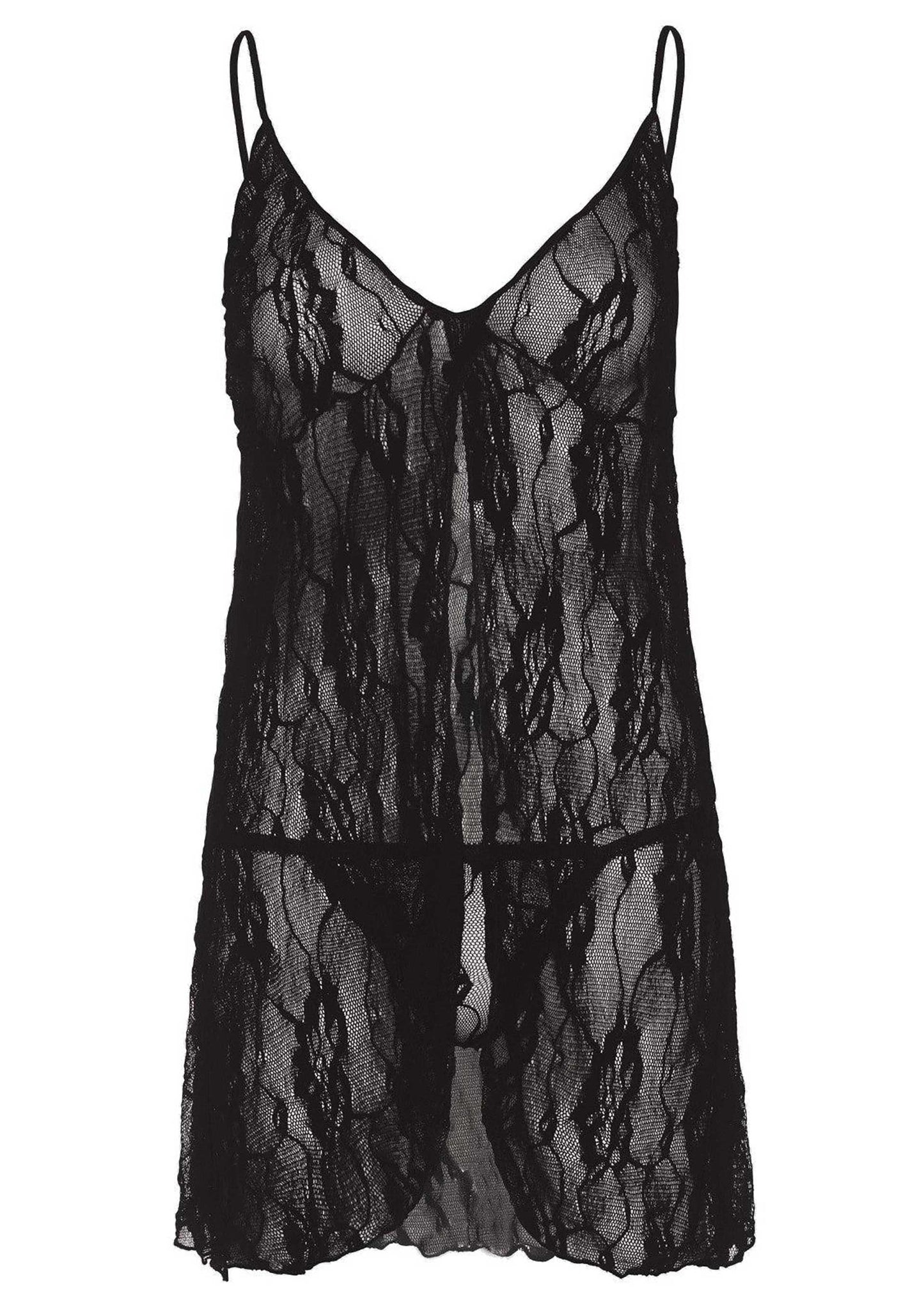 Plus Romantic Lace Babydoll with String