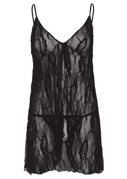 Plus Romantic Lace Babydoll with String