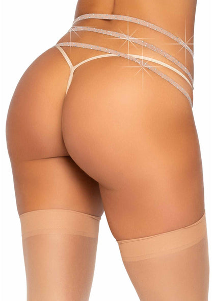 O Ring Rhinestone Garter Belt