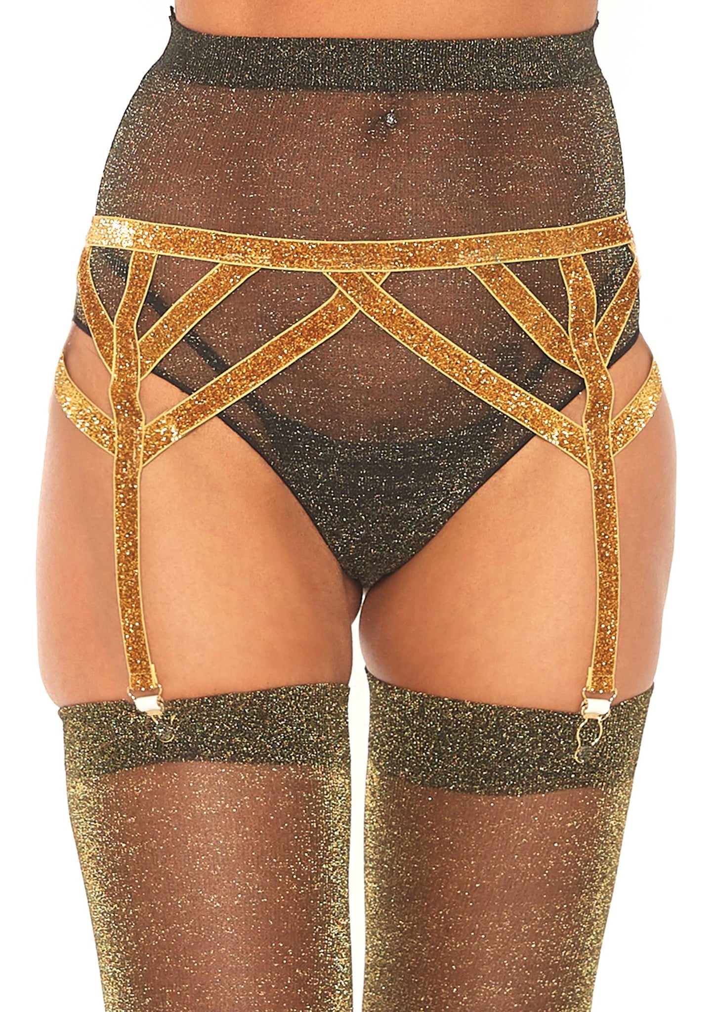 Shimmer Lurex Elastic Garter Belt