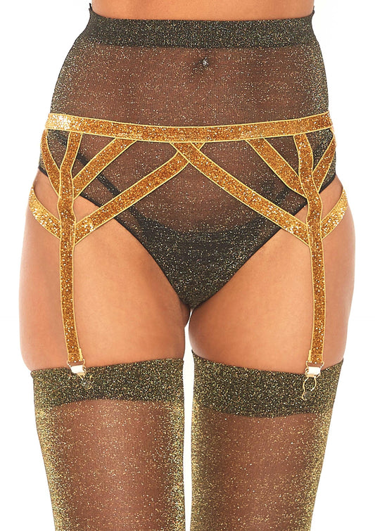 Shimmer Lurex Elastic Garter Belt