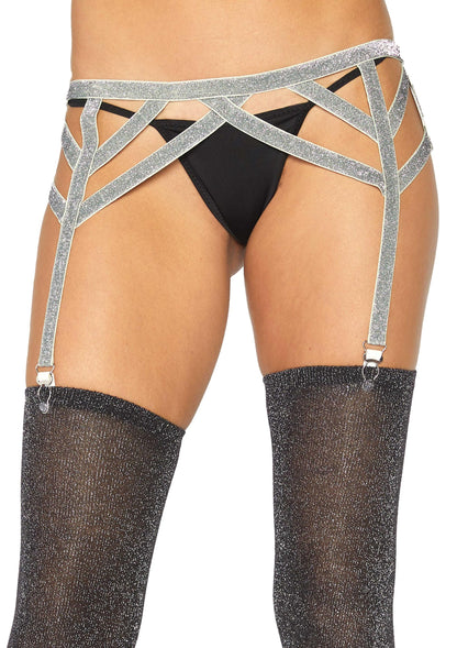 Shimmer Lurex Elastic Garter Belt