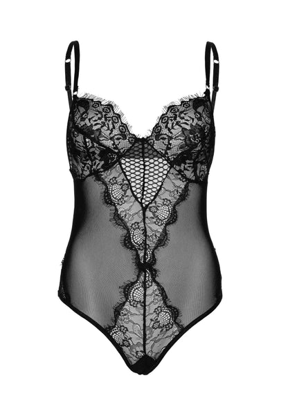 Lace and Sheer Mesh Teddy