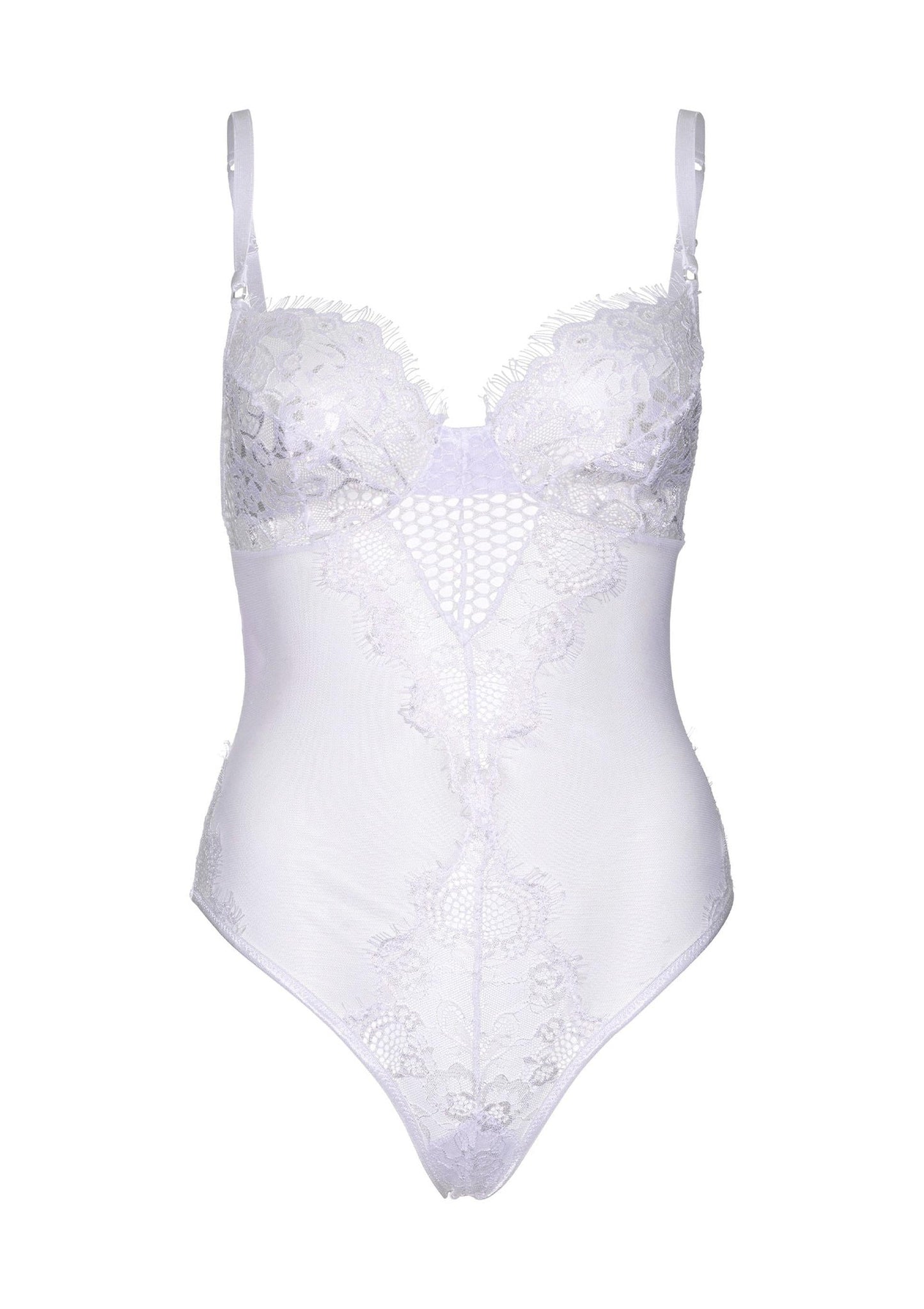 Lace and Sheer Mesh Teddy