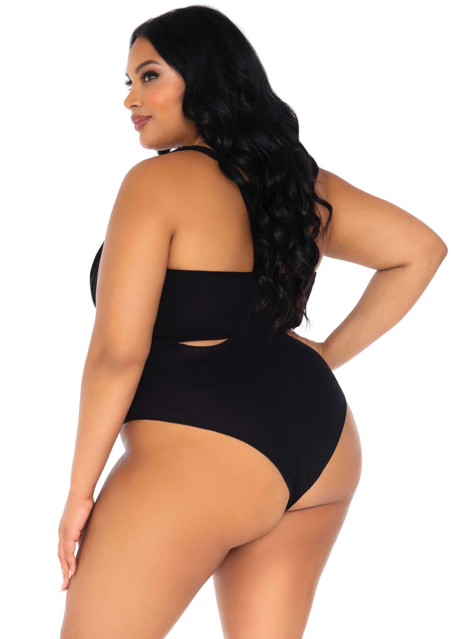 Plus Opaque Bandeau and Suspender Bodysuit