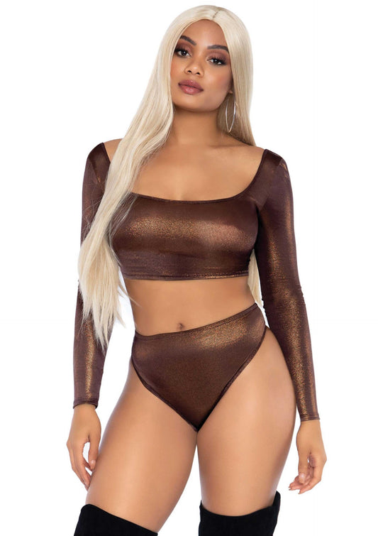 Metallic Top and High Waist Brief
