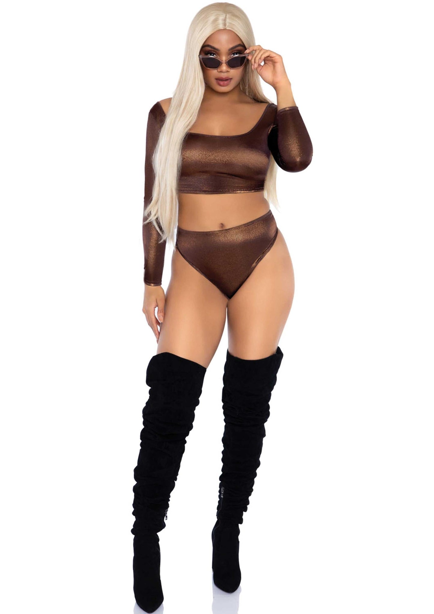 Metallic Top and High Waist Brief