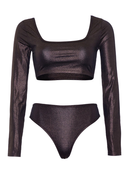 Metallic Top and High Waist Brief