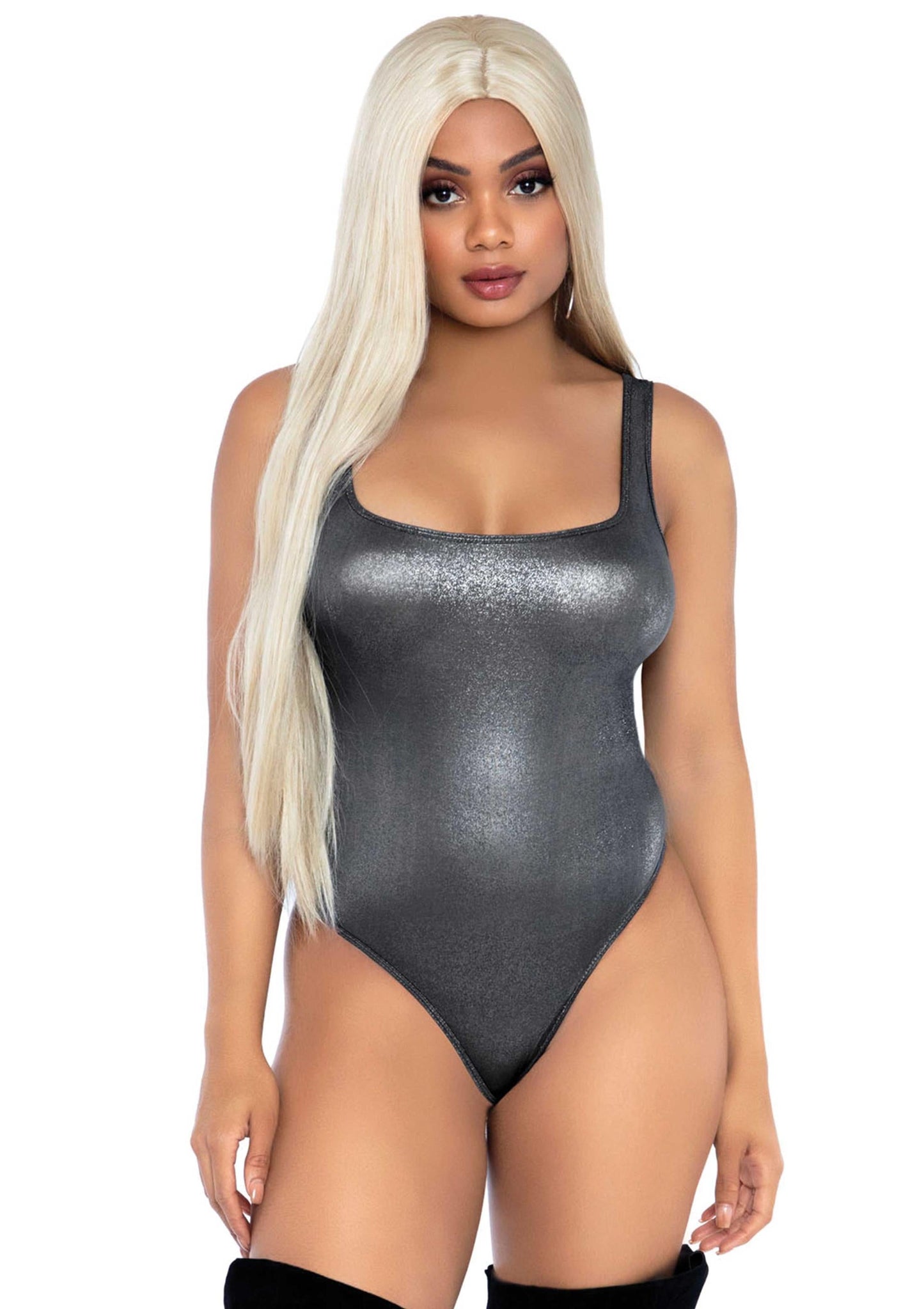 Metallic Snap Crotch Bodysuit