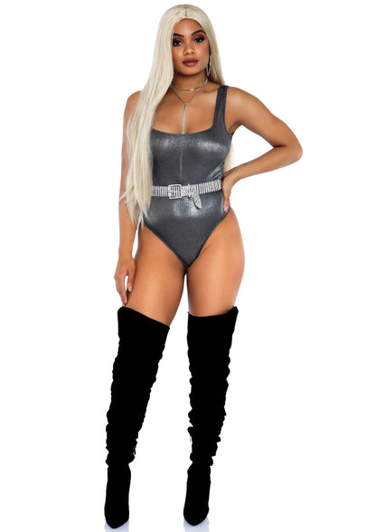Metallic Snap Crotch Bodysuit