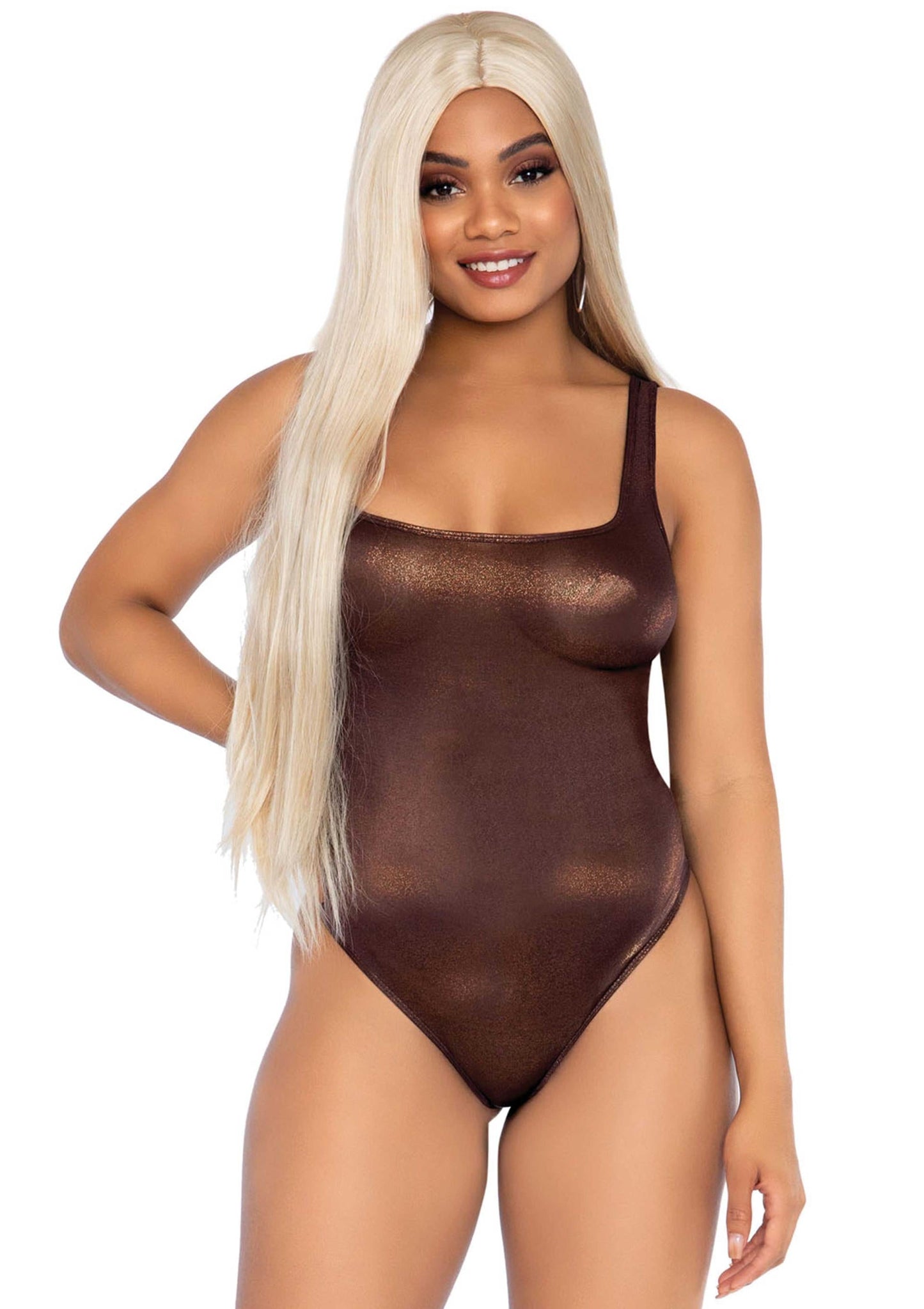 Metallic Snap Crotch Bodysuit