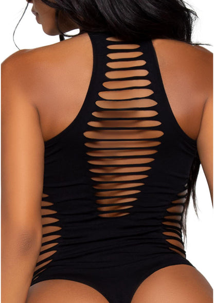 Shredded Racer Back Thong Bodysuit