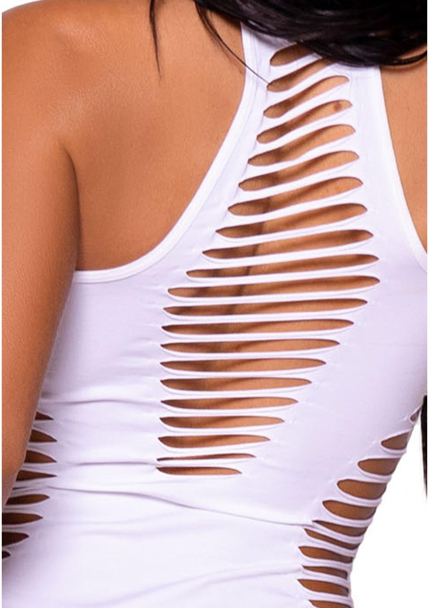 Shredded Racer Back Thong Bodysuit