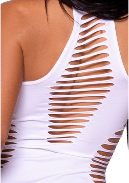 Shredded Racer Back Thong Bodysuit