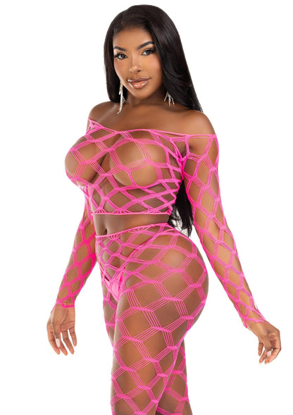 Net Crop Top and Footless Tights