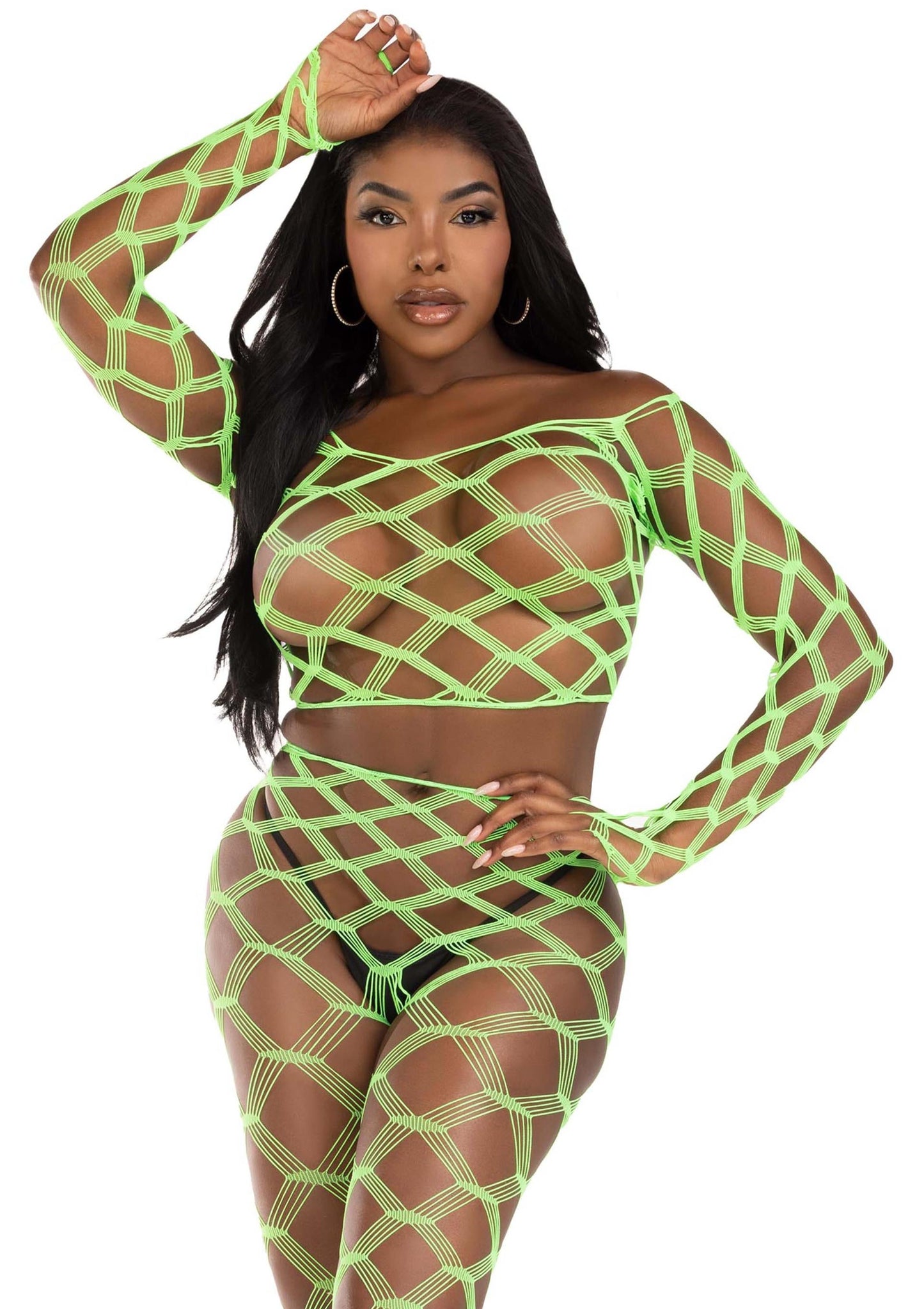 Net Crop Top and Footless Tights