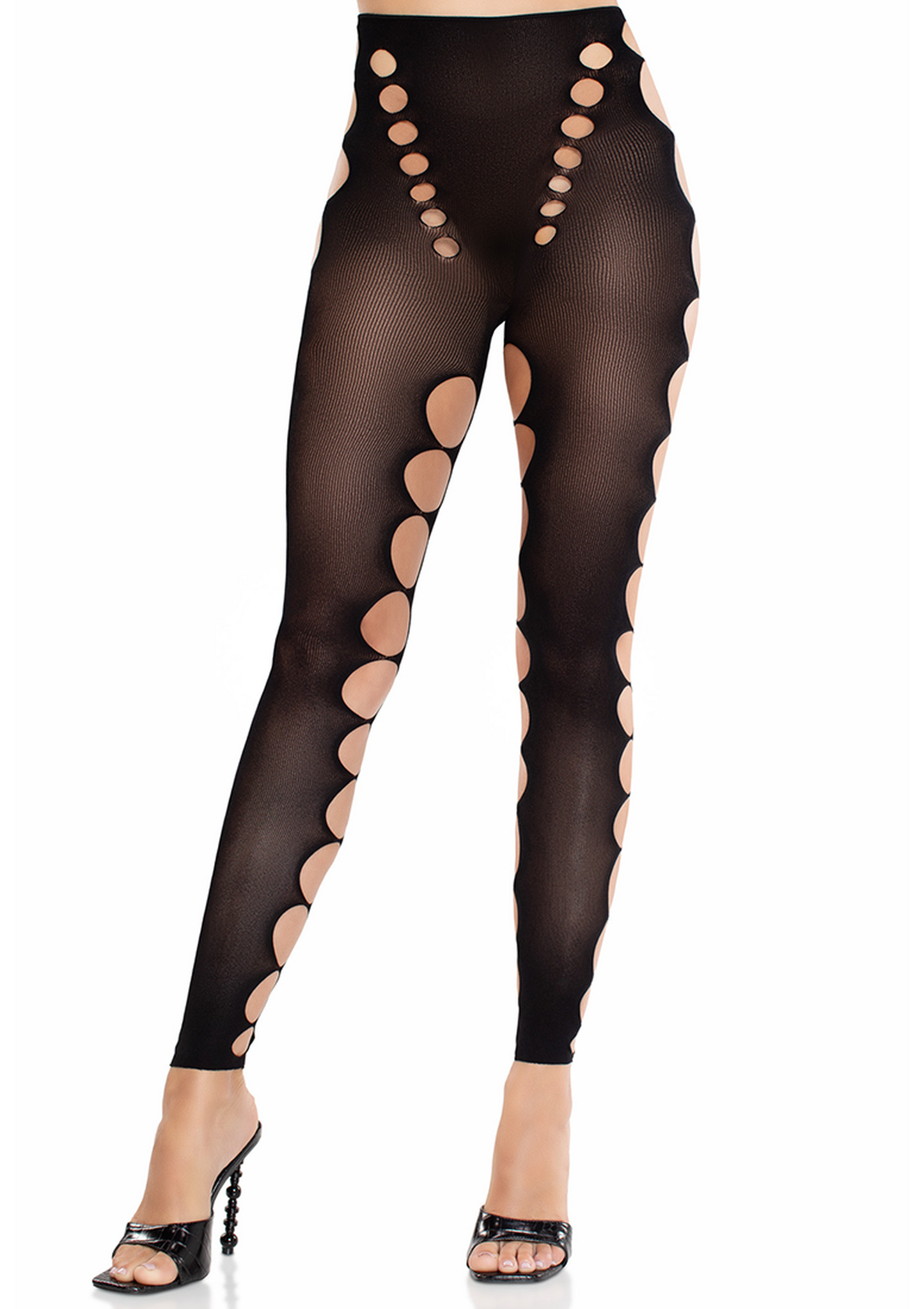 Seamless Opaque Cut-Out Footless Tights